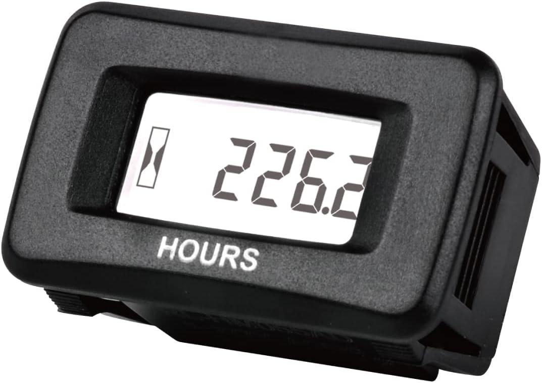 YOOREAL Digitaler AC/DC-Betriebsstundenzähler 5–277 V, wasserdichter Betriebsstundenzähler, funktioniert mit verschiedenen ZTR-Reitrasenmäher-Traktorgeneratoren, Landtrimmer, UTV