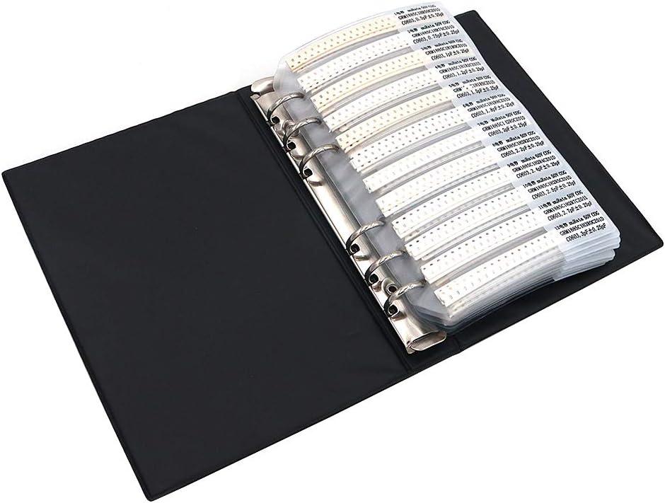 DollaTek Kondensator 0603 (0.5pF-2.2uF) 90 Wert x 50pcs = 4500pcs SMD SMT Kondensator kombiniert Beispiel Buch Kit