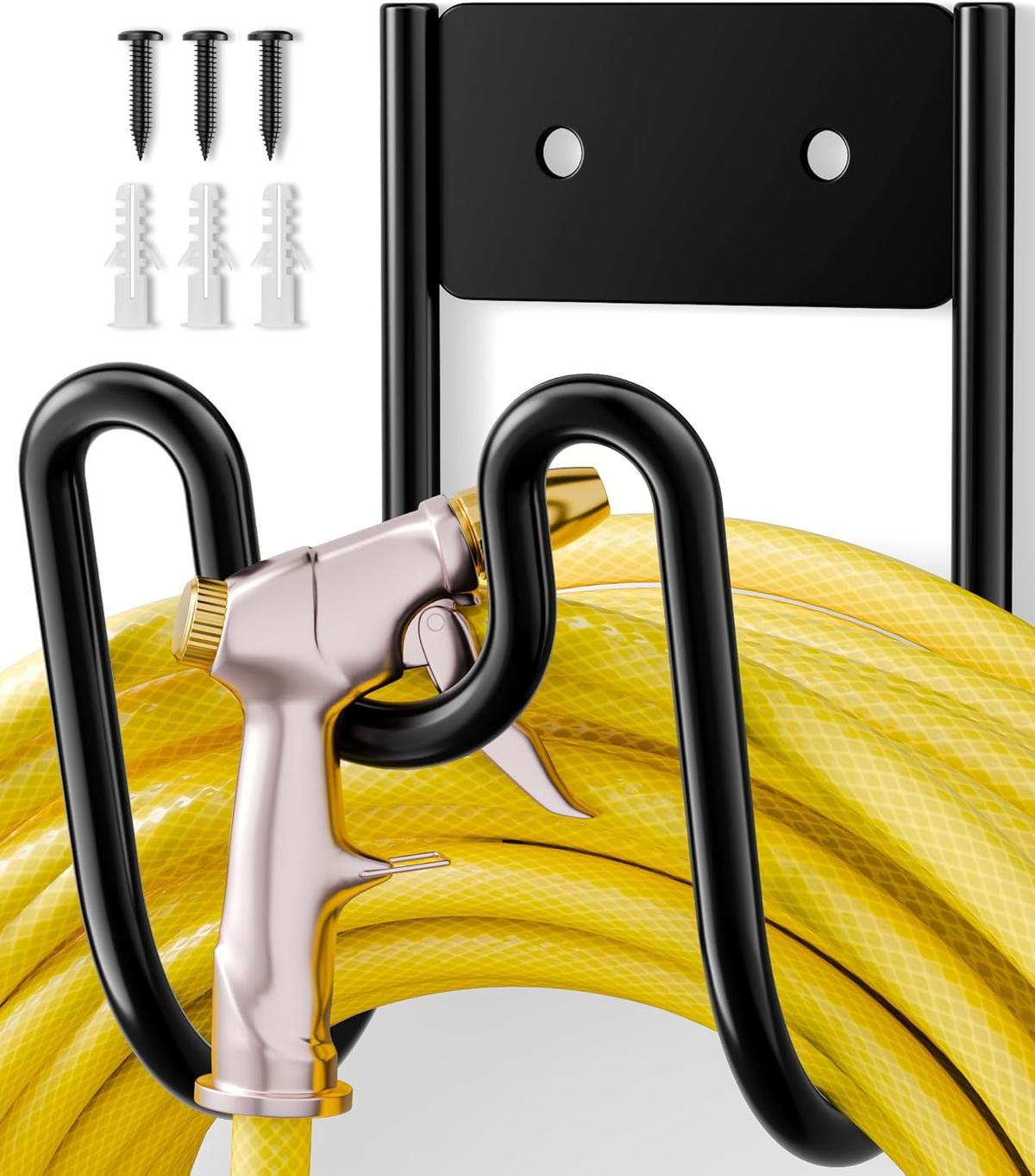 Wandhalterung für Gartenschlauch – Schwerlast-Schlauchhalter für Verlängerungskabel und Staubsaugerschlauch (1 Stück)