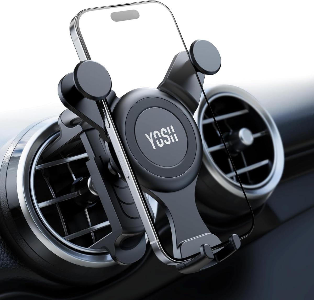 YOSH Mercedes Handyhalterung für A/B/C/V/CLA-Klasse, A180/A200 B180/B200 C180/C200/C300 CLA 200/220/260, Handyhalterung Auto Mercedes für Runde Lüftung, Schnelle Montage für iPhone Samsung Pixel